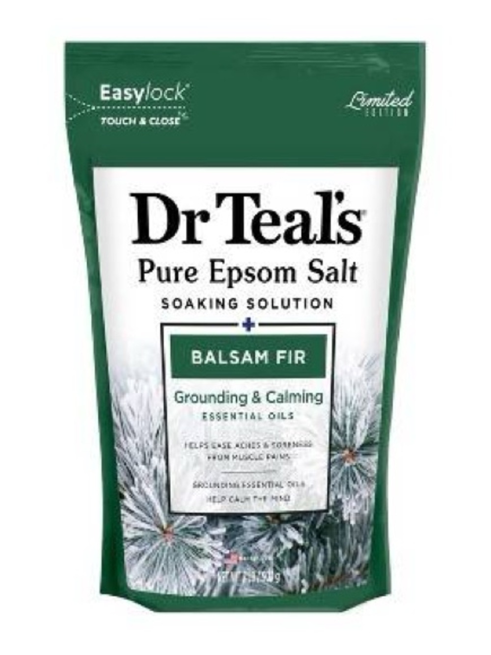 Dr Teal’s Pure Epsom Salt Soaking Solution - Balsam Fir 2 lb. New in bag.